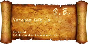Verebes Béla névjegykártya