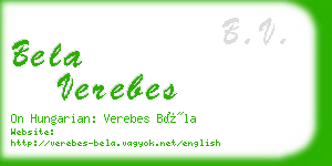 bela verebes business card